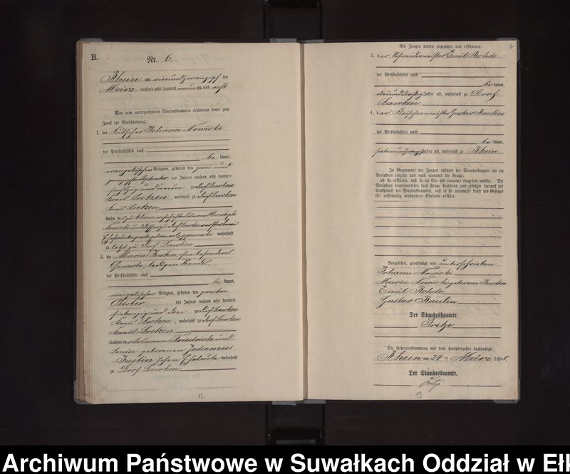 image.from.unit.number "Heiraths-Neben-Register des Königlichen Preussischen Standes-Amtes Orlen Kreis Loetzen"