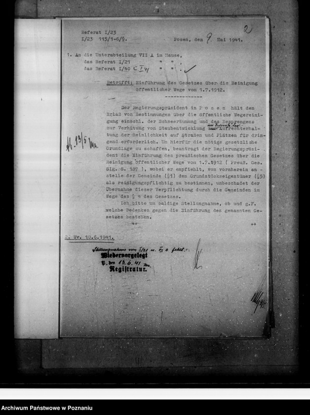 Obraz 6 z jednostki "Einführung des Gesetzes über die Reinigung öffentlicher Wege"