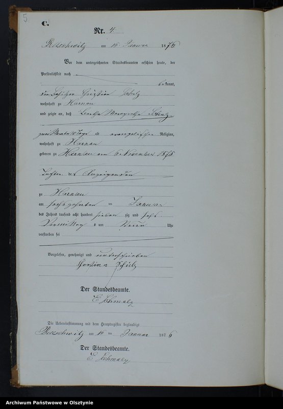 image.from.unit.number "Sterbe-Neben-Register Nr 1 - 71"