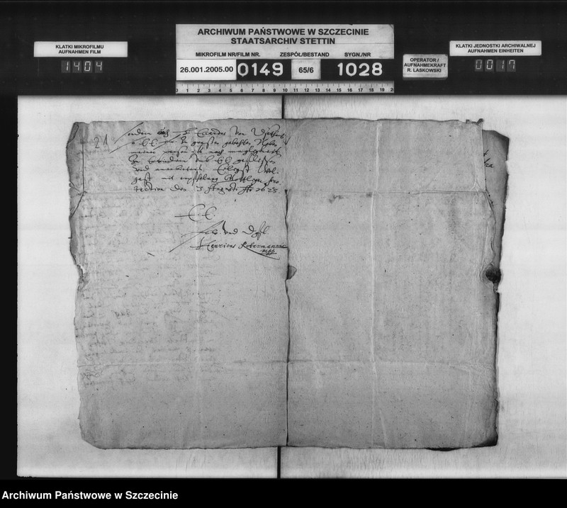 image.from.unit.number "Arnd von d. osten zu Kapelle / Jakob Brauer, Pastor in Trient: Nachlass- Streitigkeiten."