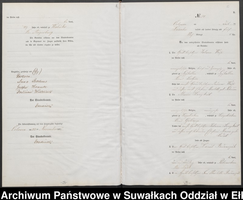 image.from.unit.number "Heiraths-Neben-Register des Preussischen Standes-Amtes Orlowen Kreis Loetzen"