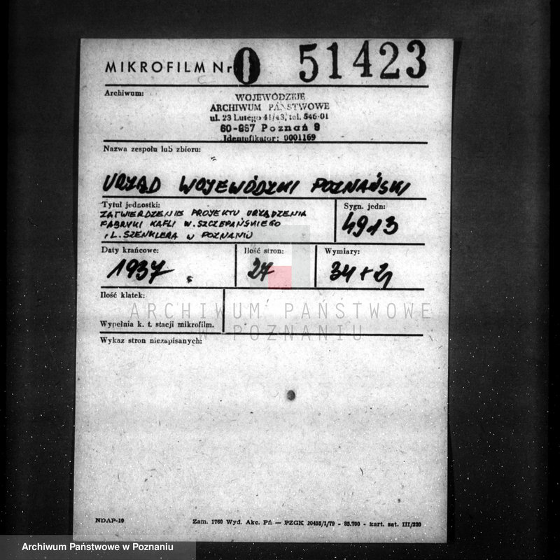 Obraz 2 z jednostki "Zatwierdzenie projektu urządzenia fabryki kafli W. Szczepańskiego i L. Szenklera w Poznaniu"