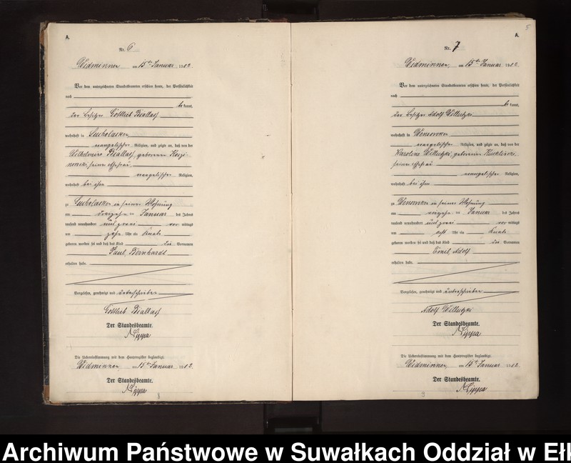 image.from.unit.number "Geburts-Neben-Register des Preussischen Standes-Amtes Widminnen Kreis Loetzen"