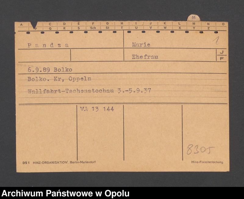 Obraz 3 z jednostki "[Pandza Marie, ur. 06.09.1889 Bolko]"