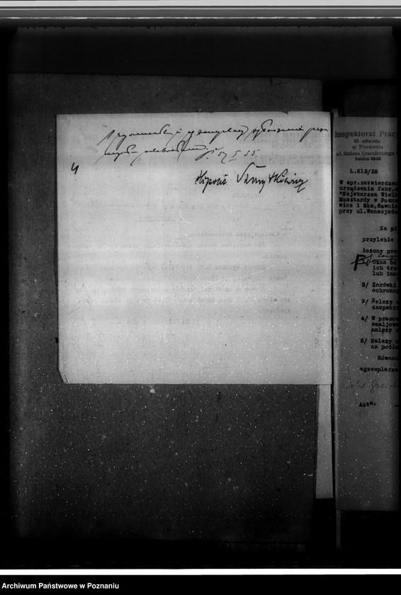 image.from.unit.number "Zatwierdzenie zakładu przemysłowego /fabryki musztardy/ Szmytkiewicz i Spółka w Poznaniu"