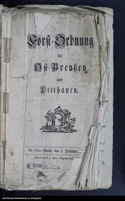 Obraz 1 z kolekcji "Najcenniejsze zbiory Archiwum Państwowego w Olsztynie111"