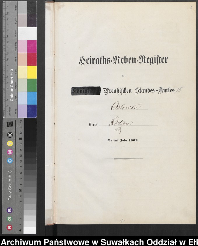 image.from.unit.number "Heiraths-Neben-Register des Preussischen Standes-Amtes Orlowen Kreis Lötzen"