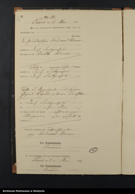 image.from.unit.number "Sterbe-Neben-Register Nr 1 - 38"