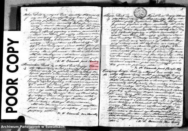 image.from.unit.number "Duplikat akt urodzonych, zaślubionych i umarłych parafii Wigry z roku 1852"