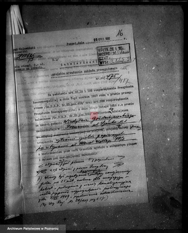 image.from.unit.number "Zatwierdzenie wytwórni wyrobów papierniczych nr 475 Władysława Goździejewskiego w Poznaniu"