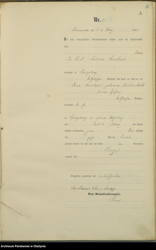 image.from.unit.number "Geburts-Haupt-Register Nr 1 - 71"