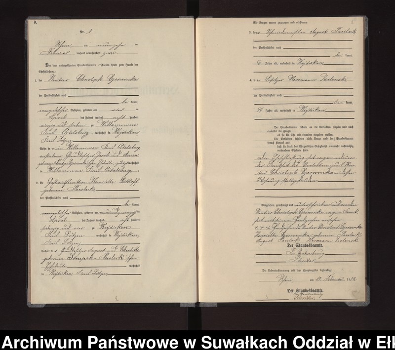image.from.unit.number "Heiraths-Neben-Register des Königlichen Preussischen Standes-Amtes Gneist Kreis Loetzen"