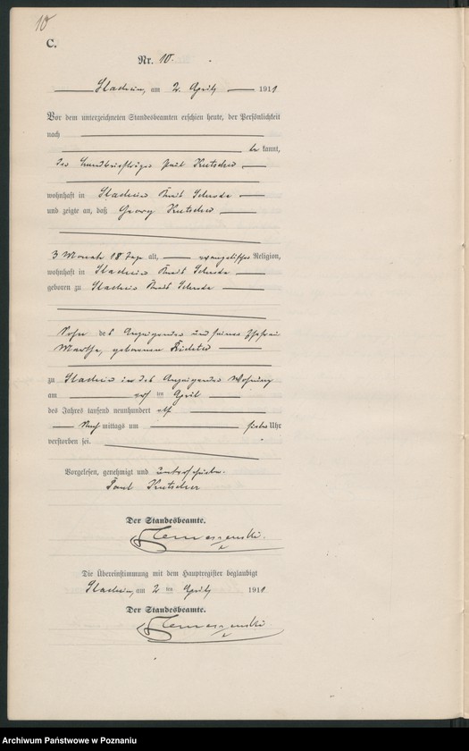 Obraz 13 z jednostki "Sterbe-Neben-Register"