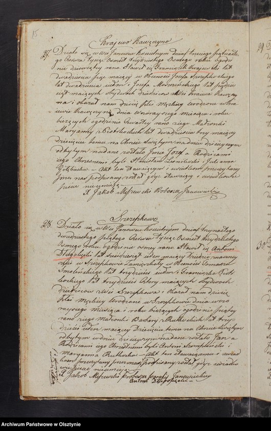 image.from.unit.number "Duplikat Kościoła Parafialnego Janowieckiego składający się z trzech Oddziałow to jest Ak Urodzenia Zaslubienia i Zejścia na Rok 1838 przeznaczony"