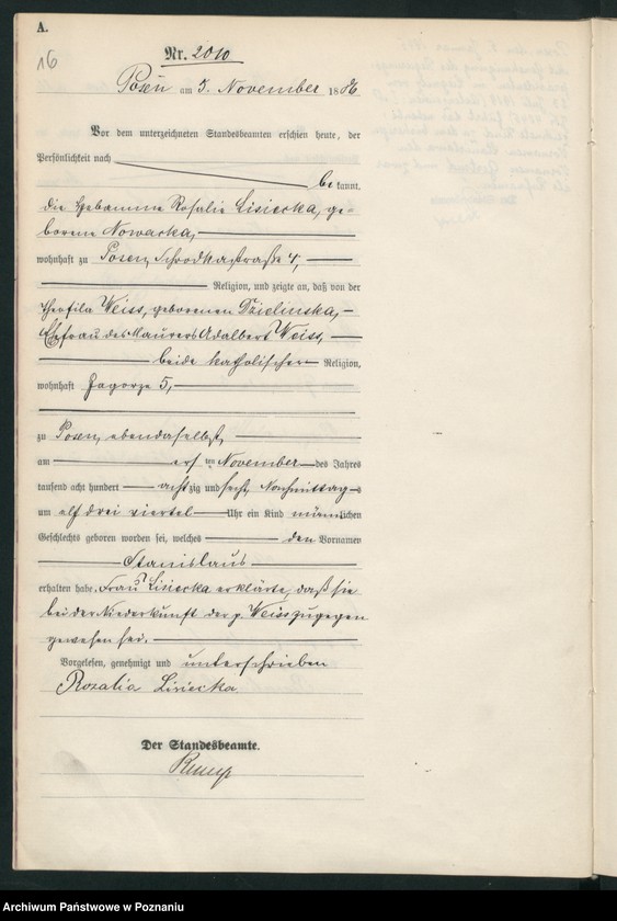 Obraz 19 z jednostki "Księga urodzeń t. V"