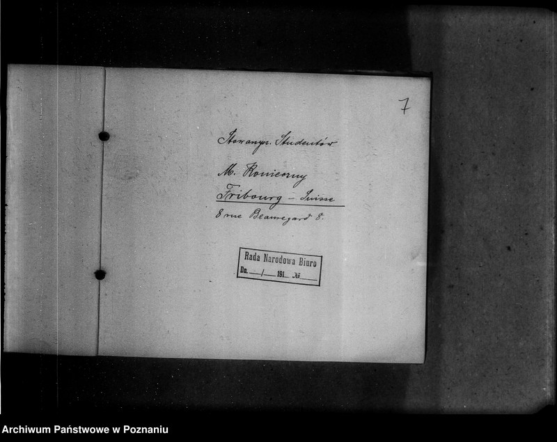 Obraz 11 z jednostki "Adresy Kółek Rolniczych w Prusach Zachodnich i w Prowincji Poznańskiej oraz adresy organizacji studenckich zagranicą."