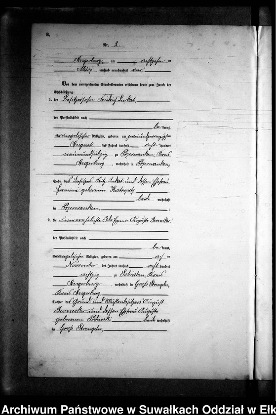 image.from.unit.number "Heirats-Neben-Register des Preussischen Standes-Amtes Gross Strengeln Kreis Angerburg"