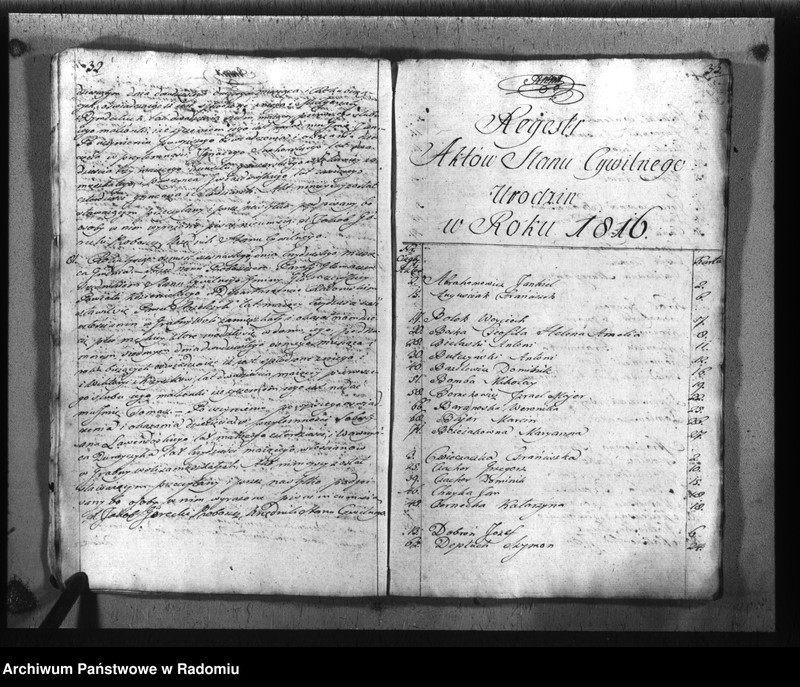 image.from.unit.number "[Akta urodzonych, zaślubionych i zmarłych parafii 1816 r.]"