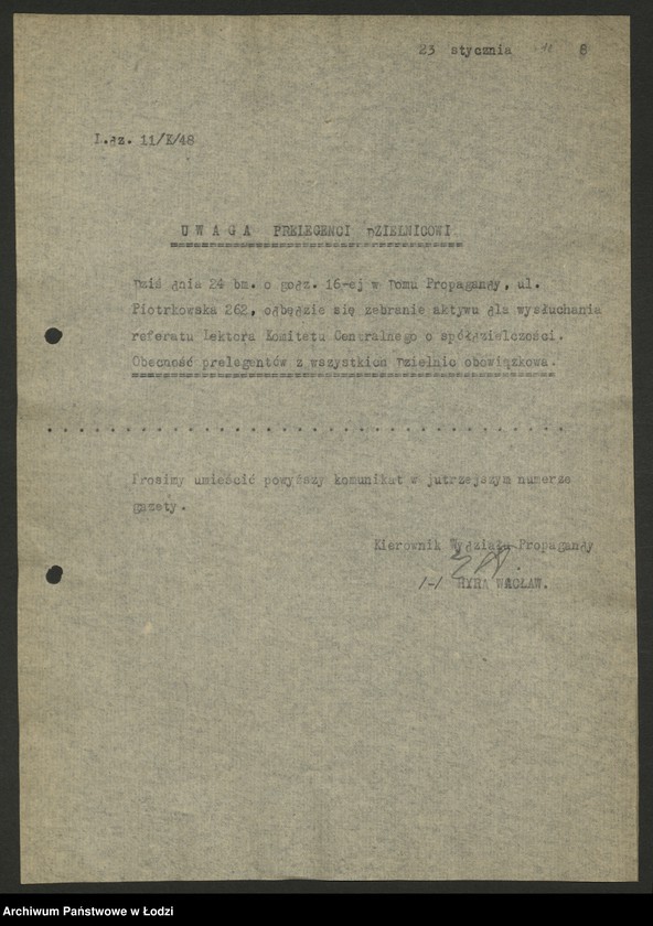 Obraz 11 z jednostki "Komunikaty w sprawie szkolenia międzypartyjnego"