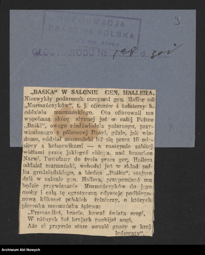 image.from.unit.number "Walki Armii Ochotniczej pod Warszawą. Wycinki prasowe."