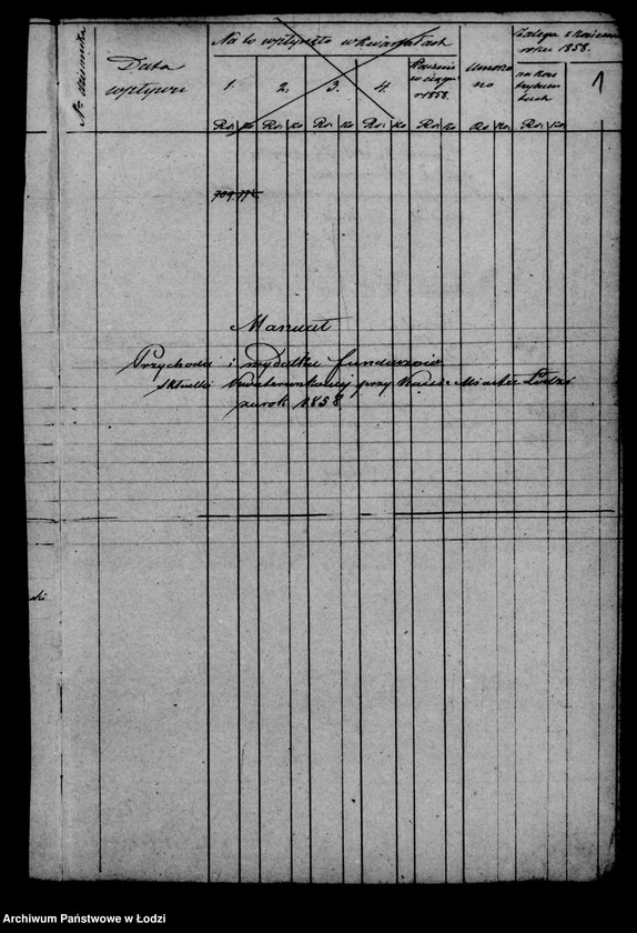 Obraz 5 z jednostki "Manuał przychodu i wydatku kasy miasta Łodzi z funduszów kwaterunkowych"