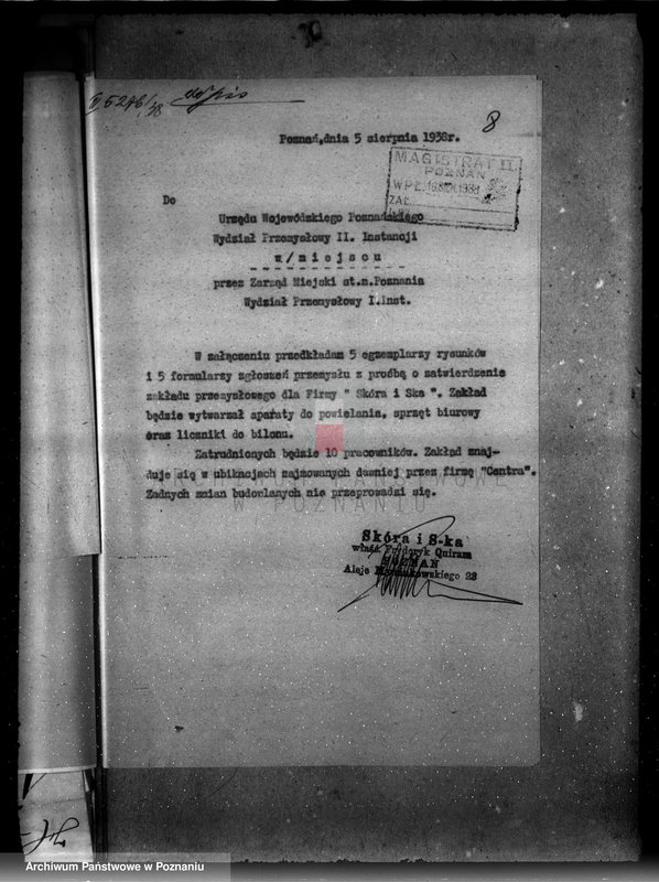 image.from.unit.number "Projekt urządzenia wytwórni sprzętów biurowych w Poznaniu ul. Wenecjańska 6 Skóra i Spółka"