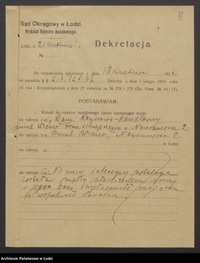 Obraz 10 z jednostki "Szmul Wiener- Dom Komisowo-Handlowy"