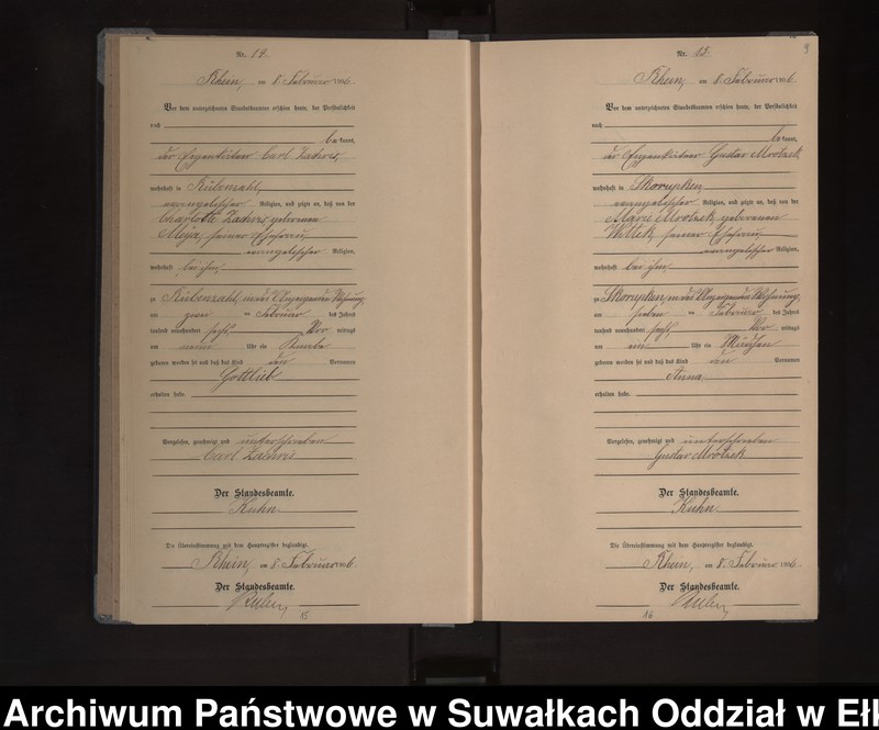 image.from.unit.number "Geburts-Neben-Register des Königlichen Preussischen Standes-Amtes Orlen Kreis Lötzen"