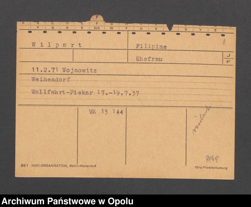 Obraz 3 z jednostki "[Wilpart Filipine, ur. 11.02.1871 r. Wojnowitz]"