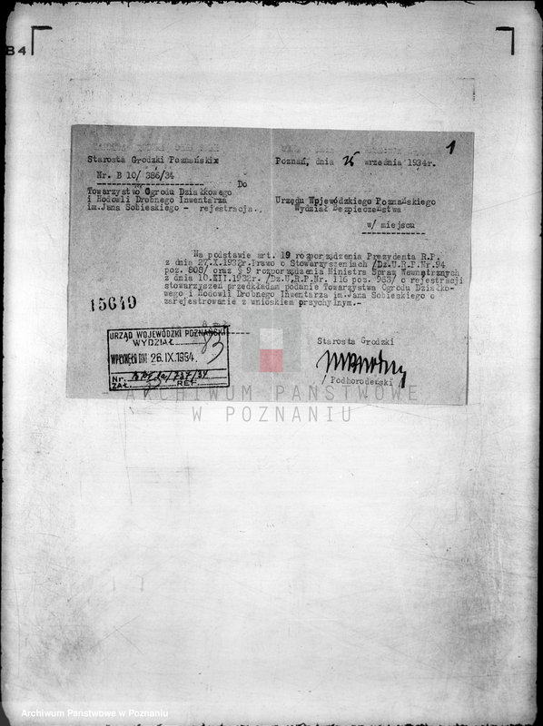 Obraz 5 z jednostki "/Towarzystwo Ogrodu Działkowego i Hodowli Drobnego Inwentarza im. J. Sobieskiego w Poznaniu/"