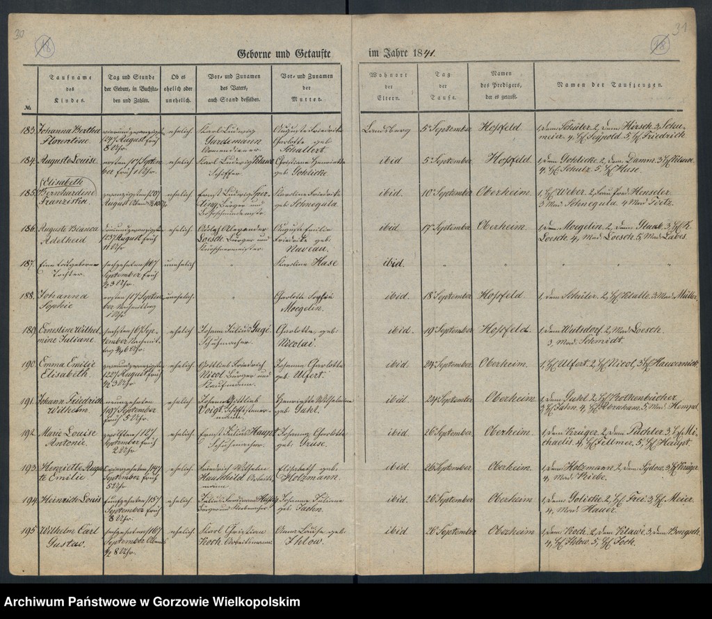 image.from.unit.number "Duplikate der Kirchenbücher von der Parochie der Hauptkirche zu Landsberg an der Warthe (zawiera także księgę zgonów Konkordien Kirche z 1841 r.)"