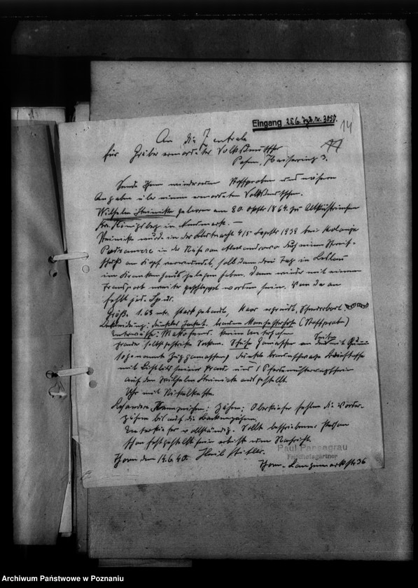 Obraz 18 z jednostki "Schriftwechsel mit Pansegrau (stróż cmentarny) - Thorn (Toruń)"