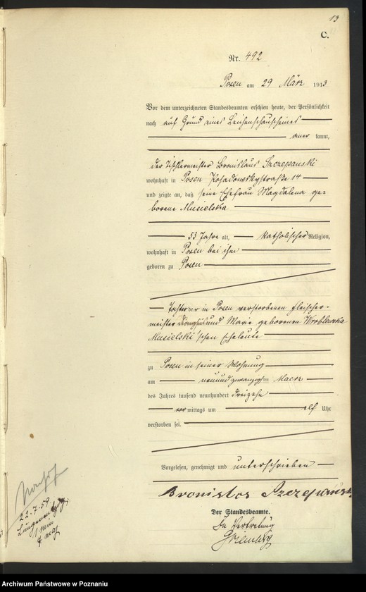 Obraz 15 z jednostki "Księga miejscowa zgonów tom II [Rejestr główny zgonów]"