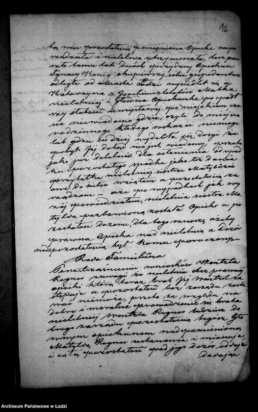 Obraz 16 z jednostki "Akta tyczące się ustanowienia opieki nad nieletnią Matyldą Regner po zmarłym Józefie Regner pozostałej córce"