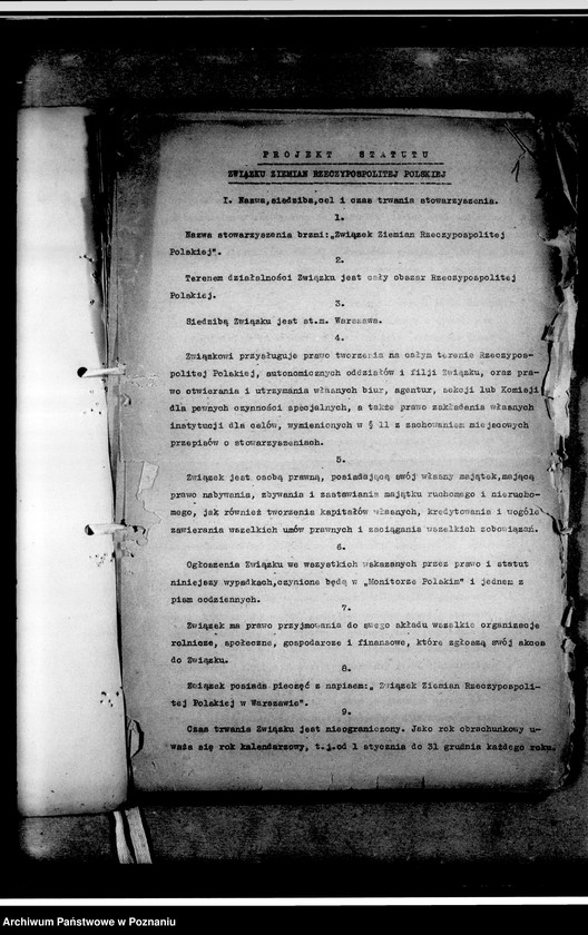 Obraz 5 z jednostki "Projekt statutu. Biuletyn Wielkopolskiego Związku Ziemian nr 5. Spisy członków Wielkopolskiego Związku Ziemian z dołączeniem podziału na koła, składu Zarządu i Statutu Związku z 1933 i 1938 roku"