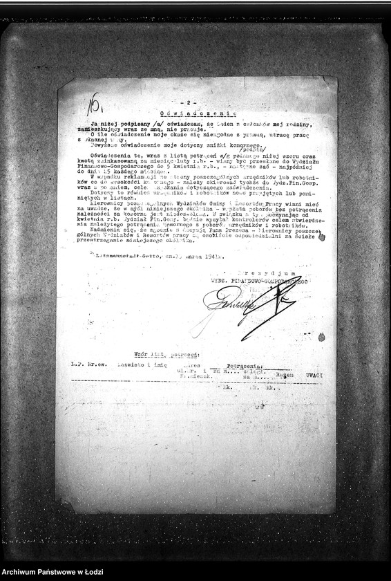 Obraz 18 z jednostki "[Okólniki przychodzące i wychodzące, listy wypłat pracowników Wydziału Statystycznego i Wydziałów Ewidencji]"