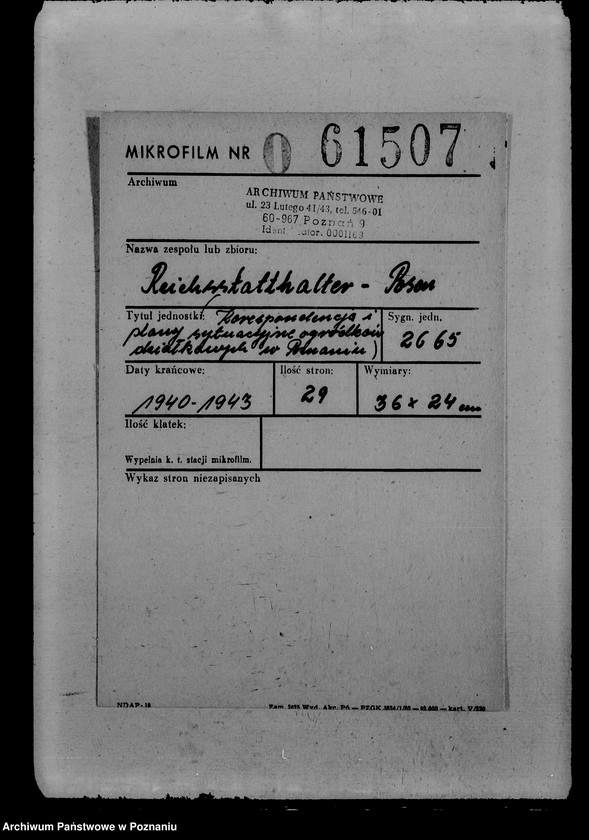 Obraz 2 z jednostki "Korespondencja i plany sytuacyjne ogródków działkowych w Poznaniu"