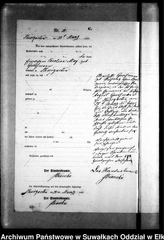 image.from.unit.number "Sterbe-Neben-Register des Preussischen Standes-Amtes Prinowen Kreis Angerburg"