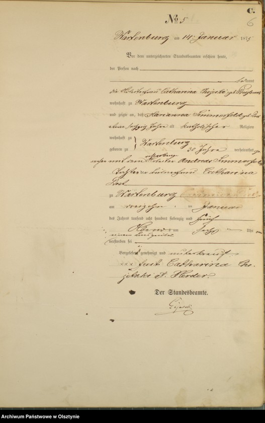 image.from.unit.number "Haupt-Sterbe-Register Nr 1 - 115"