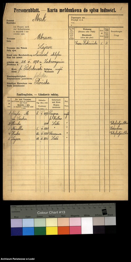 Obraz 3 z jednostki "[Spis ludności Łodzi] Mak - Makowski"