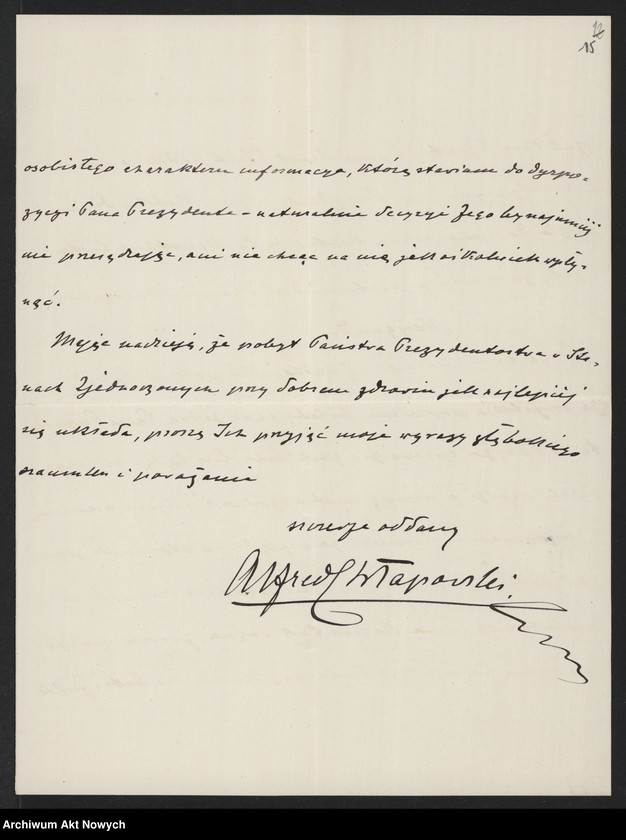 image.from.unit.number "Chłapowski Alfred (ambasador RP we Francji) i Helena; Załączniki: a) list P. de Fouquieres; b) list Ph. Pétain
