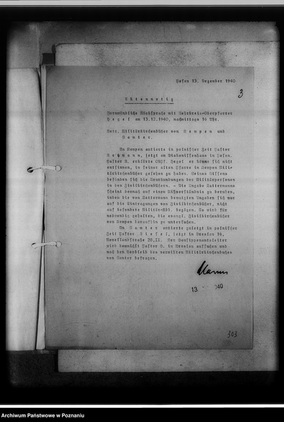 Obraz 7 z jednostki "Militärkirchenbücher [sprawy związane z poszukiwaniem i przejęciem ksiąg kościelnych w garnizonowych kościołach]"