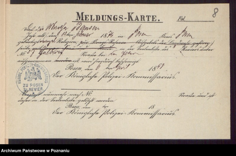 Obraz 10 z jednostki "Die von den Verlobten beigebrachten Urkunden zur Eheschliessung pro 1898"