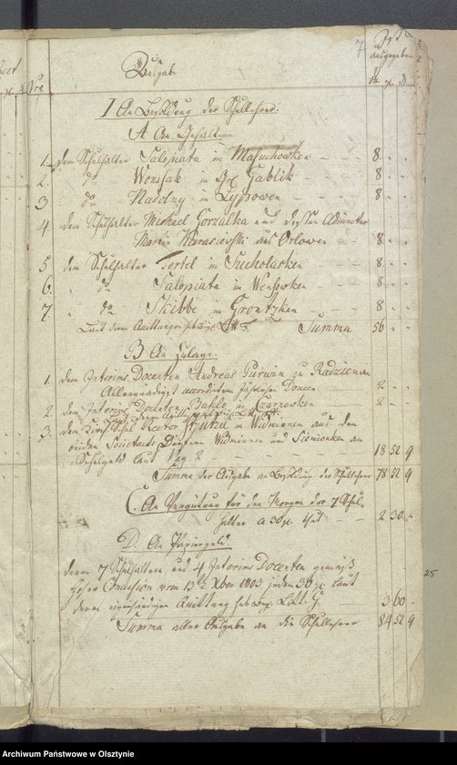 image.from.unit.number "Schul-Cassen Rechnung des Kirchspiels Widminnen"