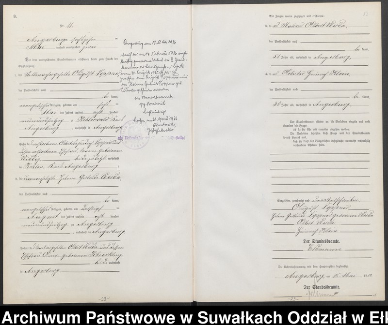 image.from.unit.number "Heiraths-Neben-Register des Preussischen Standes-Amtes Angerburg Kreis Angerburg"