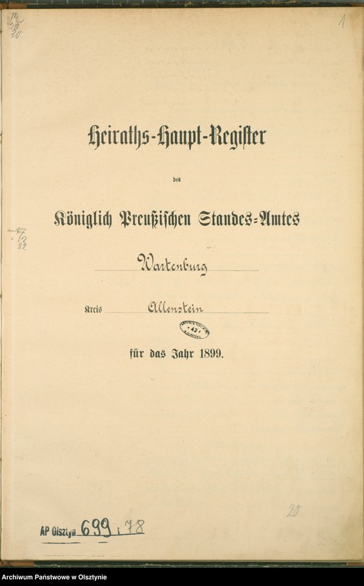 image.from.unit.number "Heiraths-Haupt-Register Nr 1 - 31"