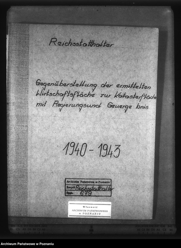 Obraz 4 z jednostki "Gegenüberstellung der ermittelten Wirtschaftsfläche zur Katasterfläche mit Regierungs- und Gauergebnis"