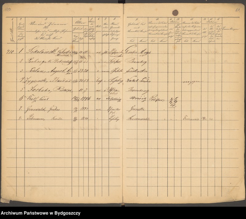 image.from.unit.number "[Liste der sämmtlichen Civil - Einwohner zu Bromberg aufgenommen Nr 409-461]"
