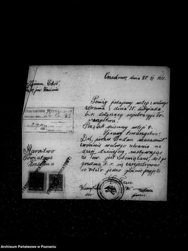 Obraz 8 z jednostki "/Towarzystwo Gimnastyczne „Sokół" w Orzechowie powiat Września - rejestracja/"