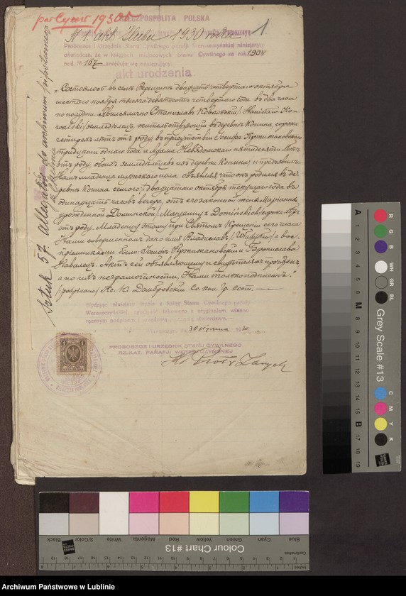 image.from.unit "Alegaty do księgi urodzeń, małżeństw i zgonów z 1930 r."